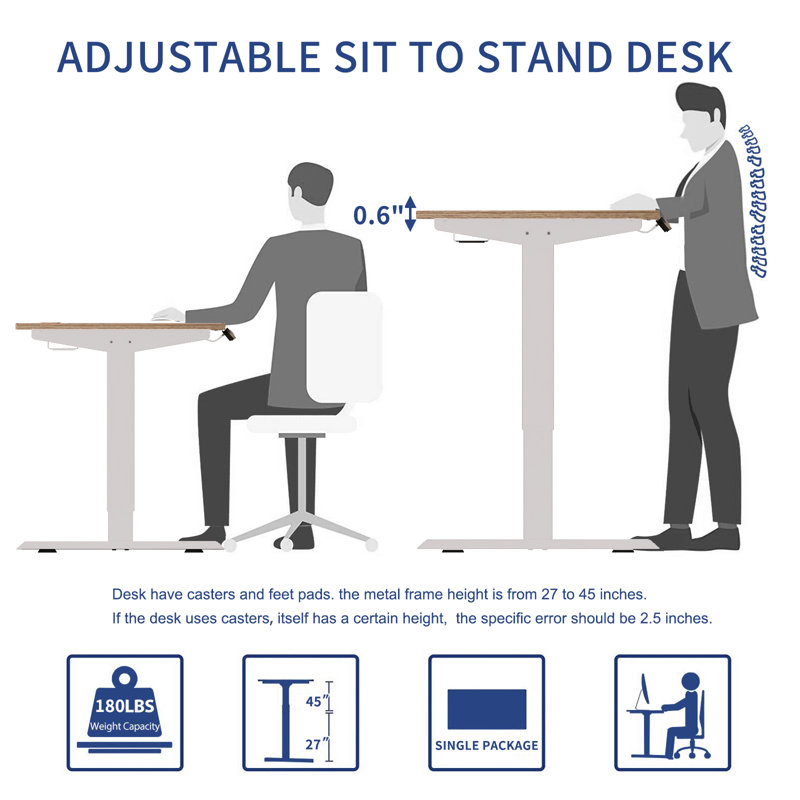 Inbox Zero Altamae Adjustable Height Standing Desk & Reviews